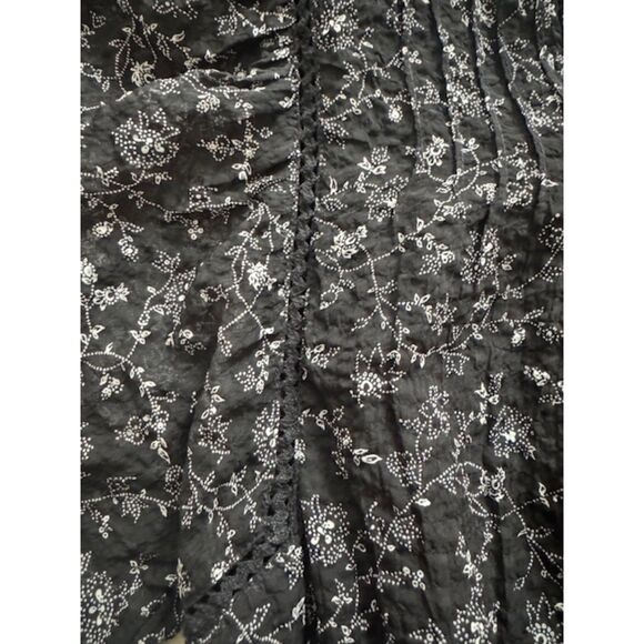 Madewell Ruffle-Neck Button-Front Mini Dress in Dotted Vines, Size S - Picture 5 of 9